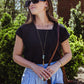 Black Onyx Square Neck Ribbed Top