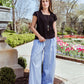Black Onyx Square Neck Ribbed Top