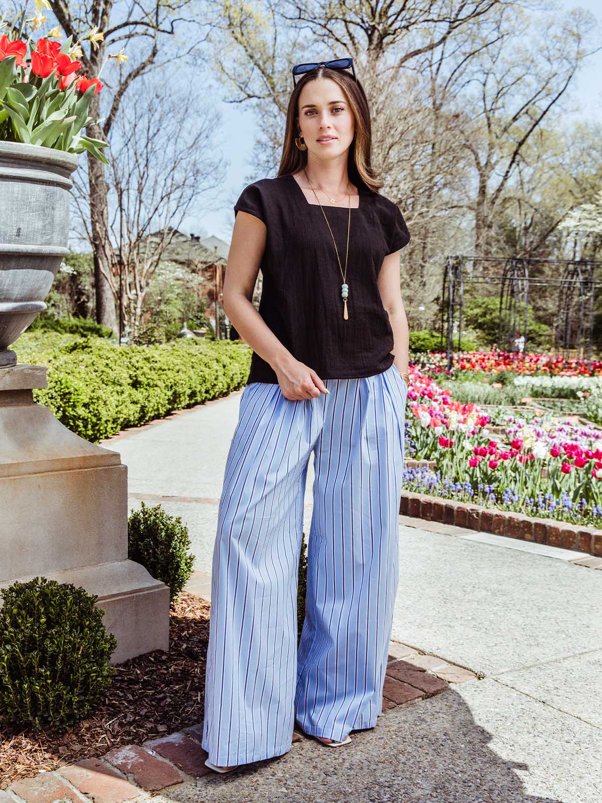 Black Onyx Square Neck Ribbed Top