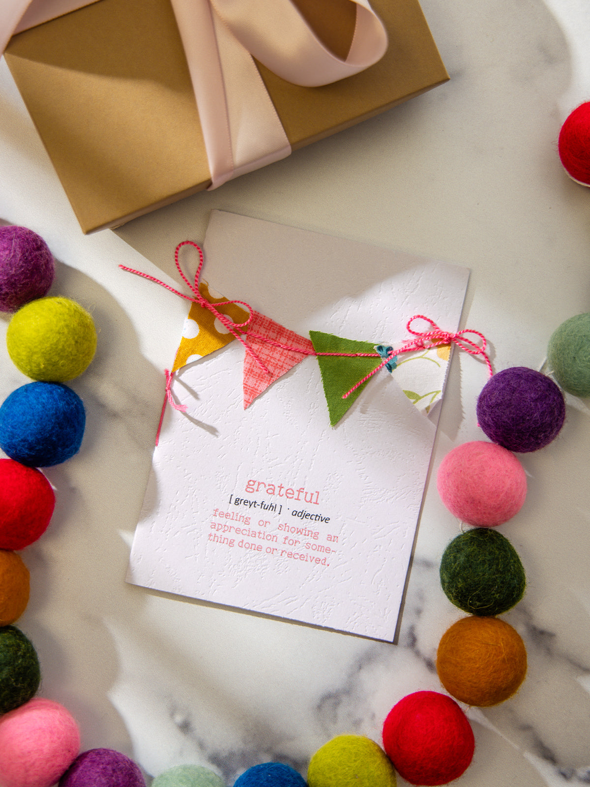 Handmade Greeting Card - "Grateful"