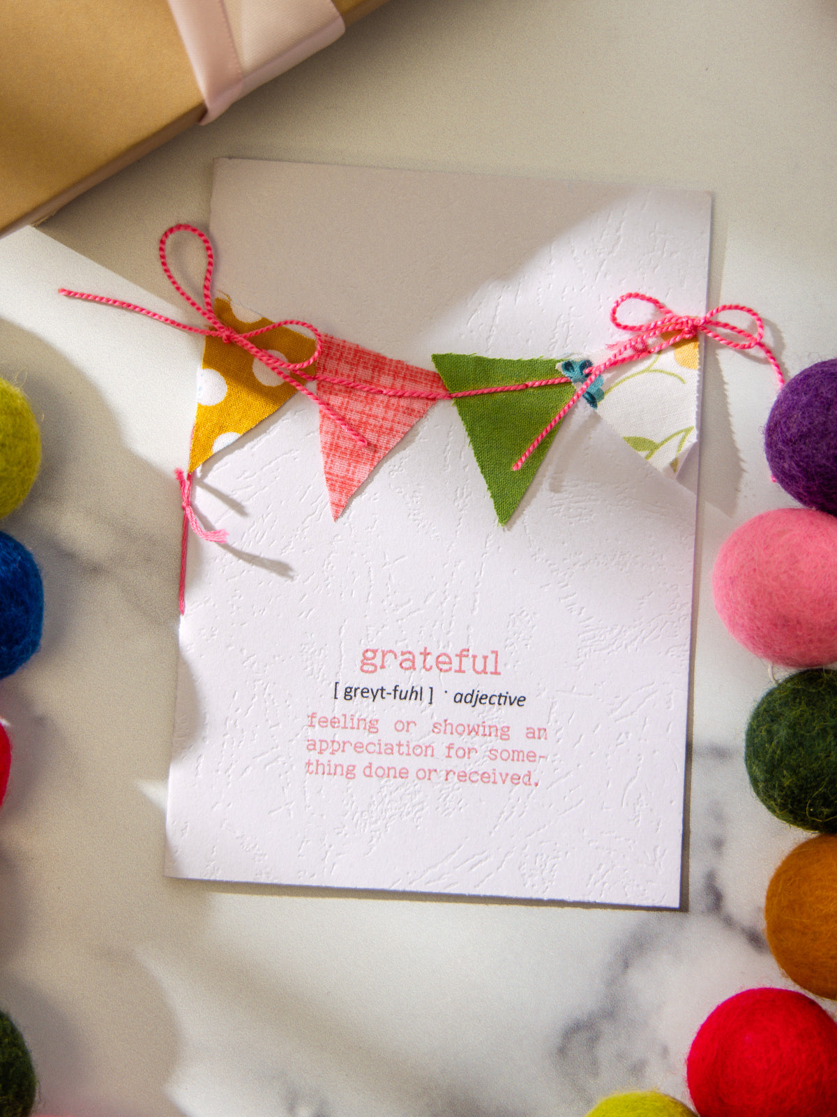 Handmade Greeting Card - "Grateful"
