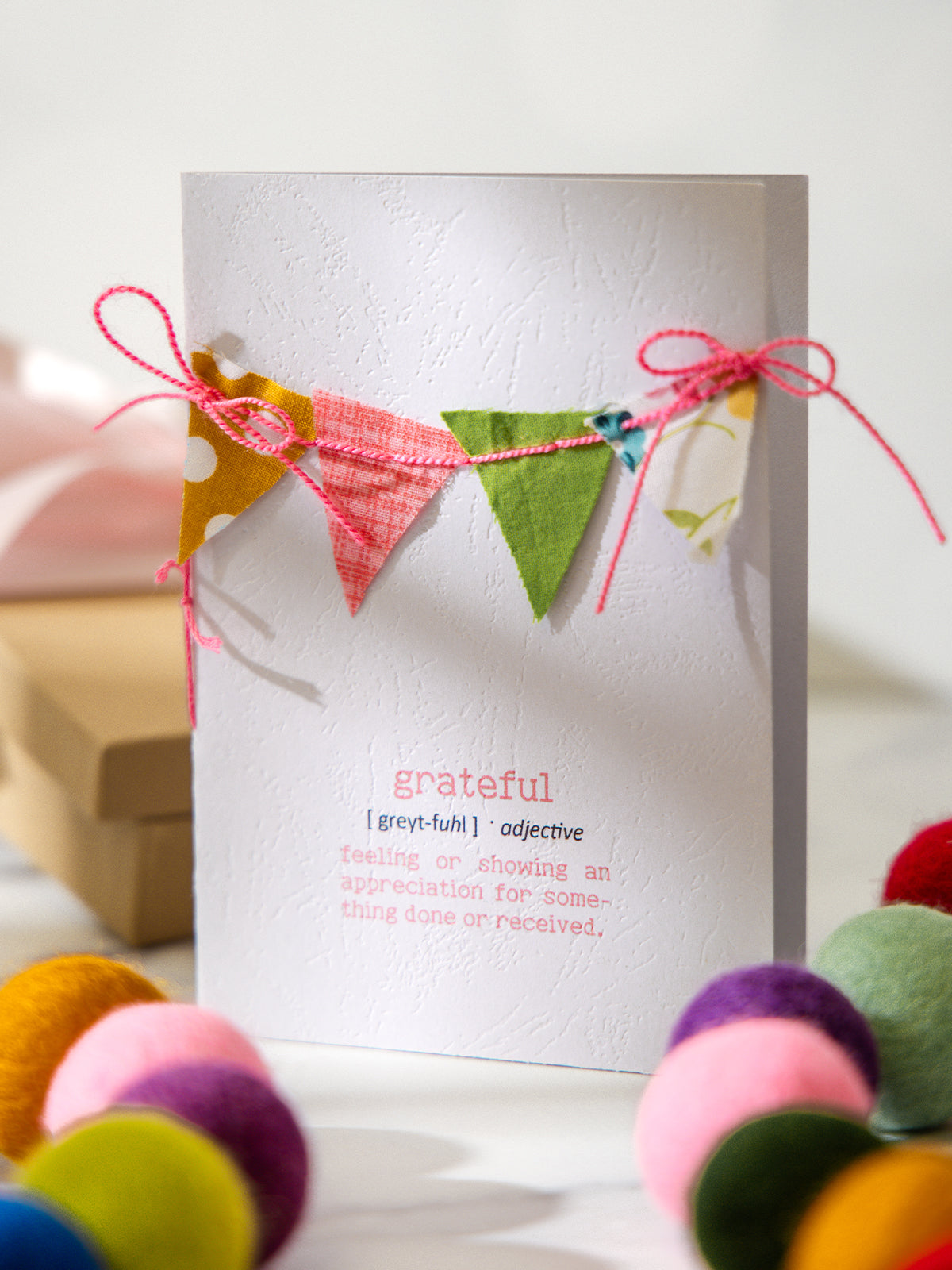 Handmade Greeting Card - "Grateful"