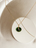 Green Glass Pendant Necklace