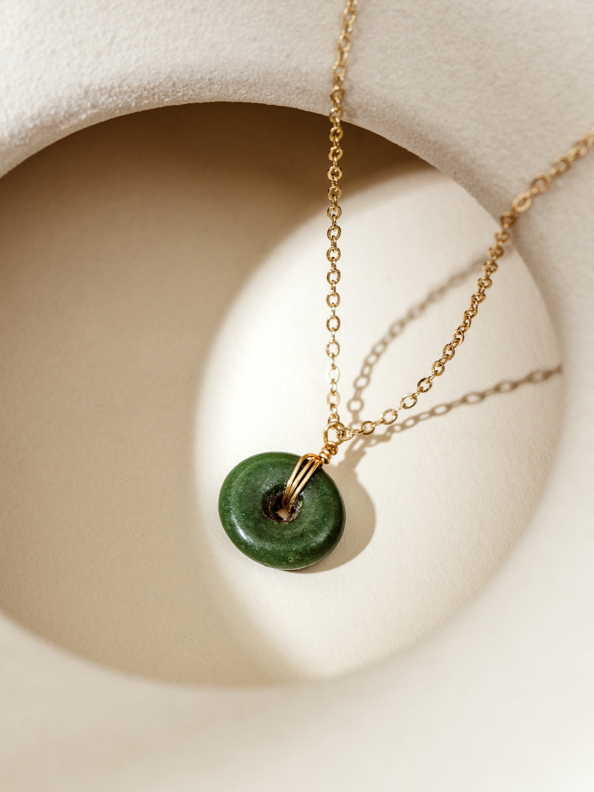 Green Glass Pendant Necklace