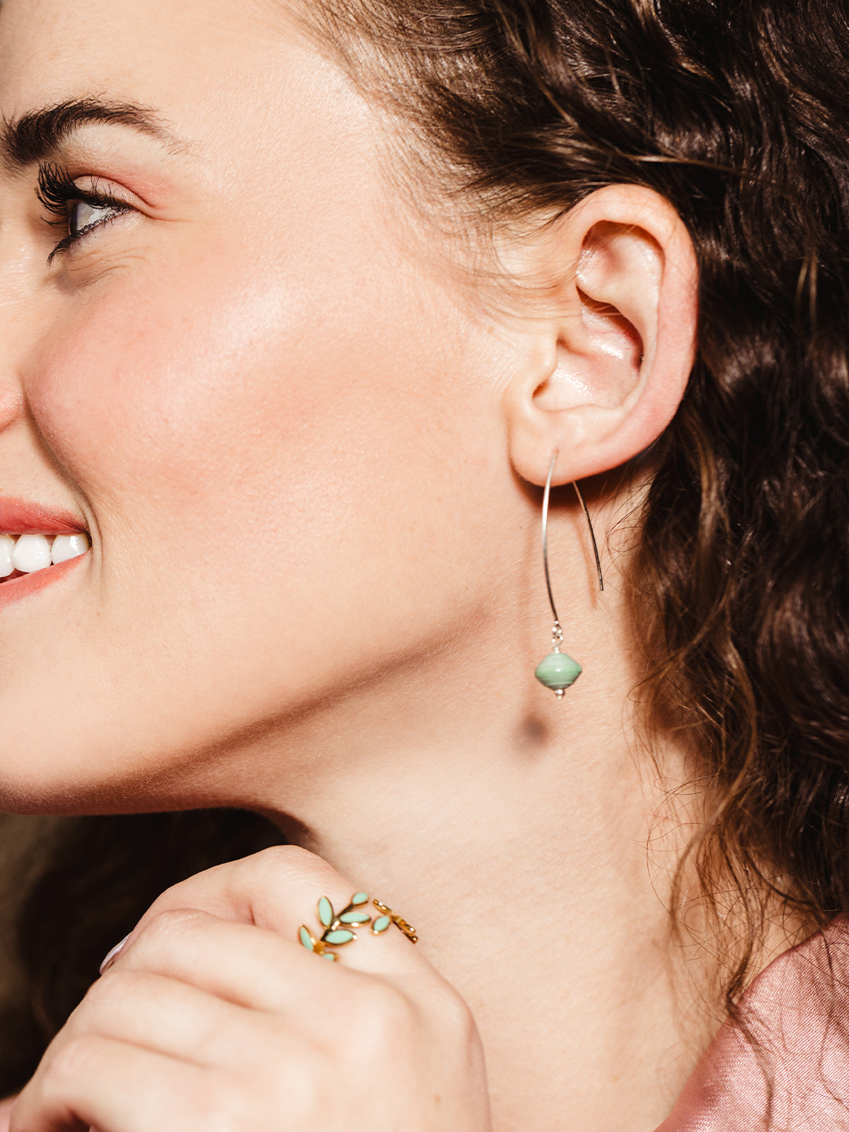 "V Cute" Beaded Dangle Earrings