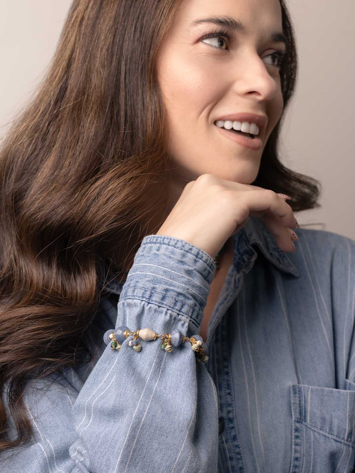 Darling Dangle Bracelet in Denim Blue