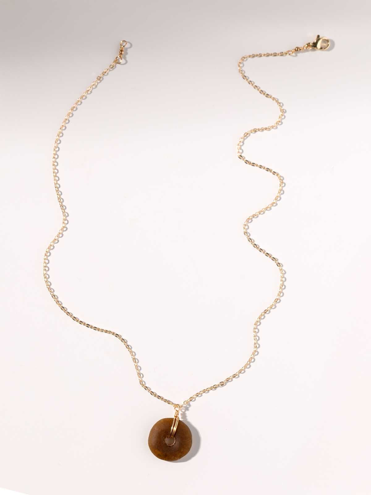 Brown Glass Pendant Necklace