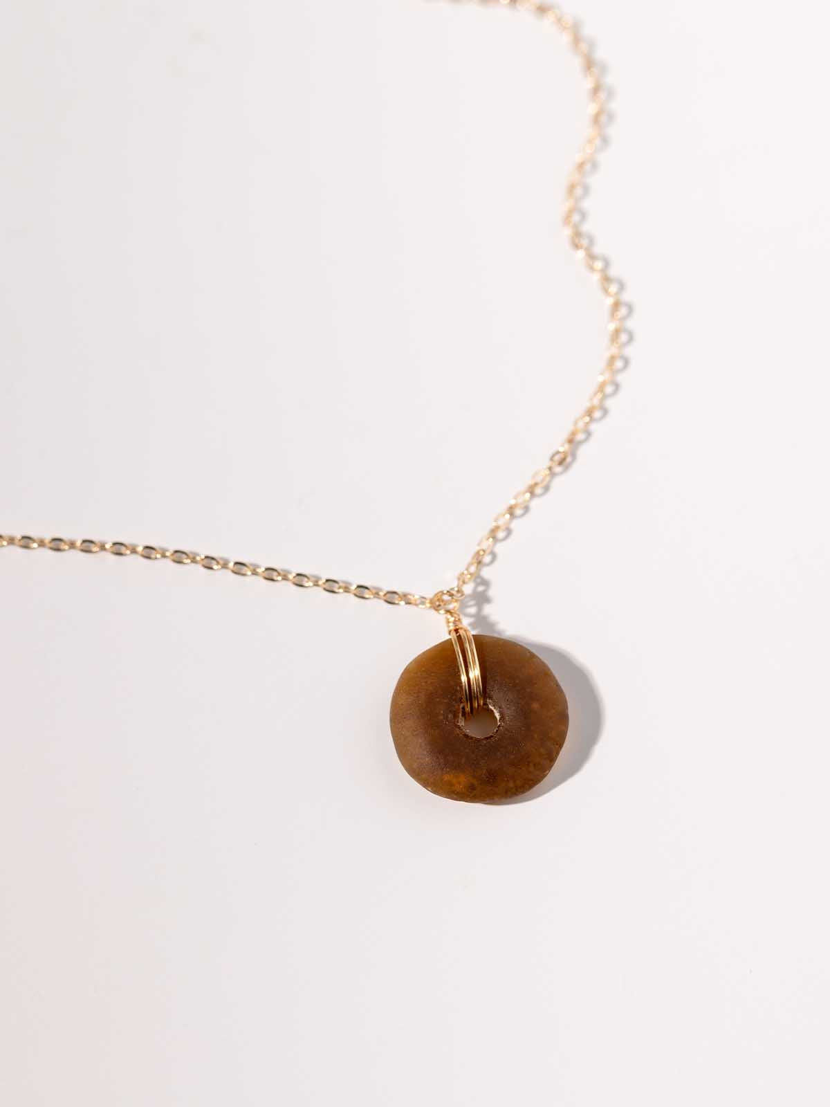 Brown Glass Pendant Necklace