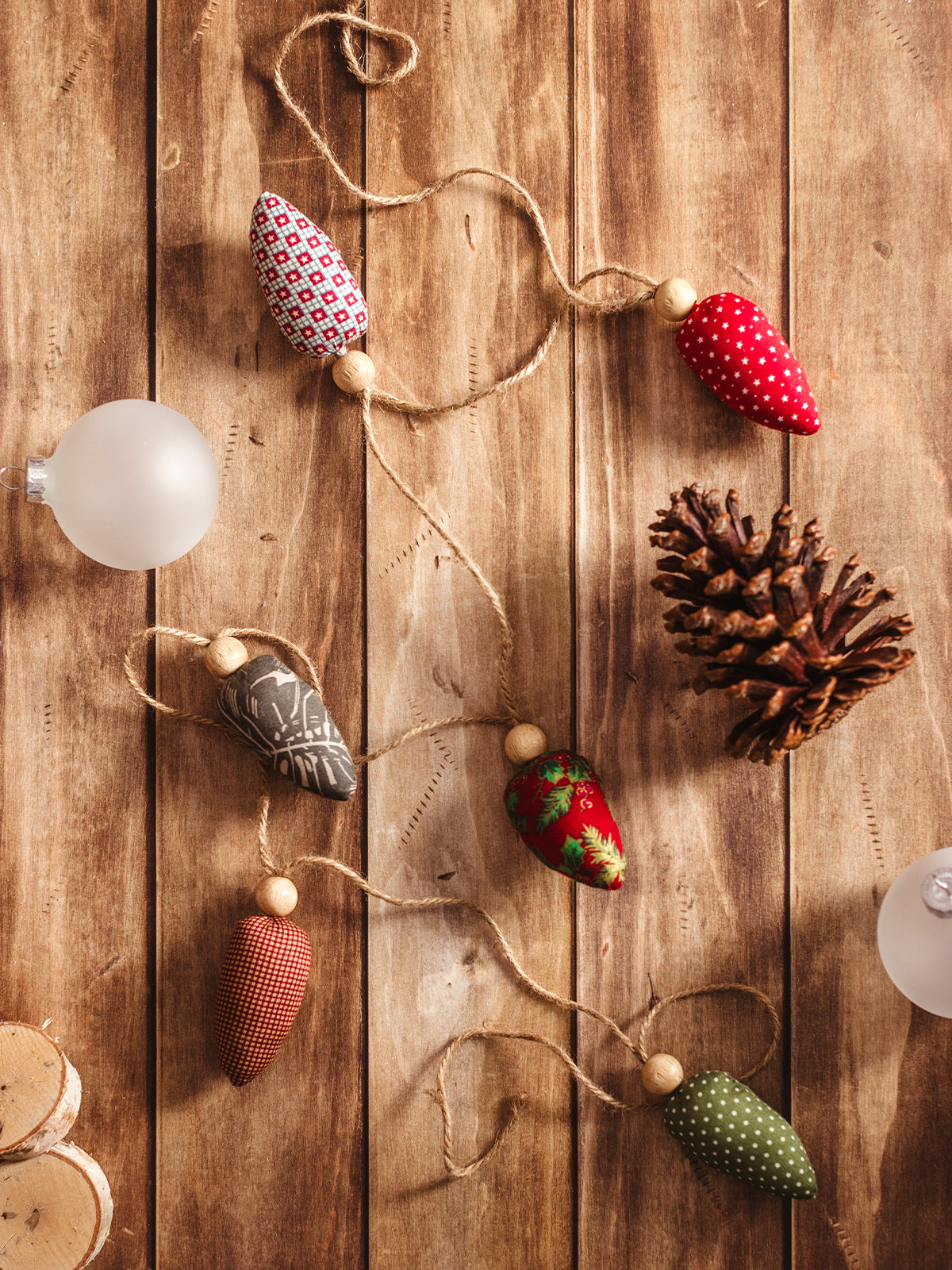 Fabric Christmas Light Garland
