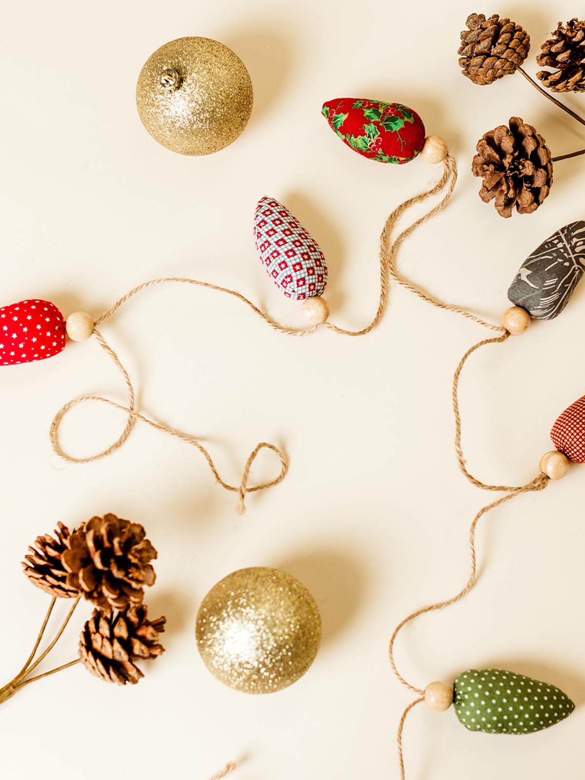 Fabric Christmas Light Garland