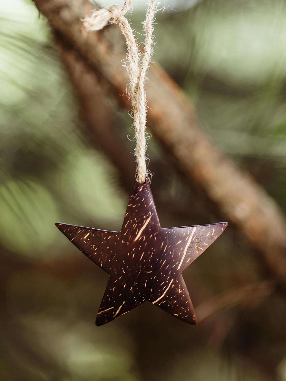 Carved Coconut Christmas Ornaments