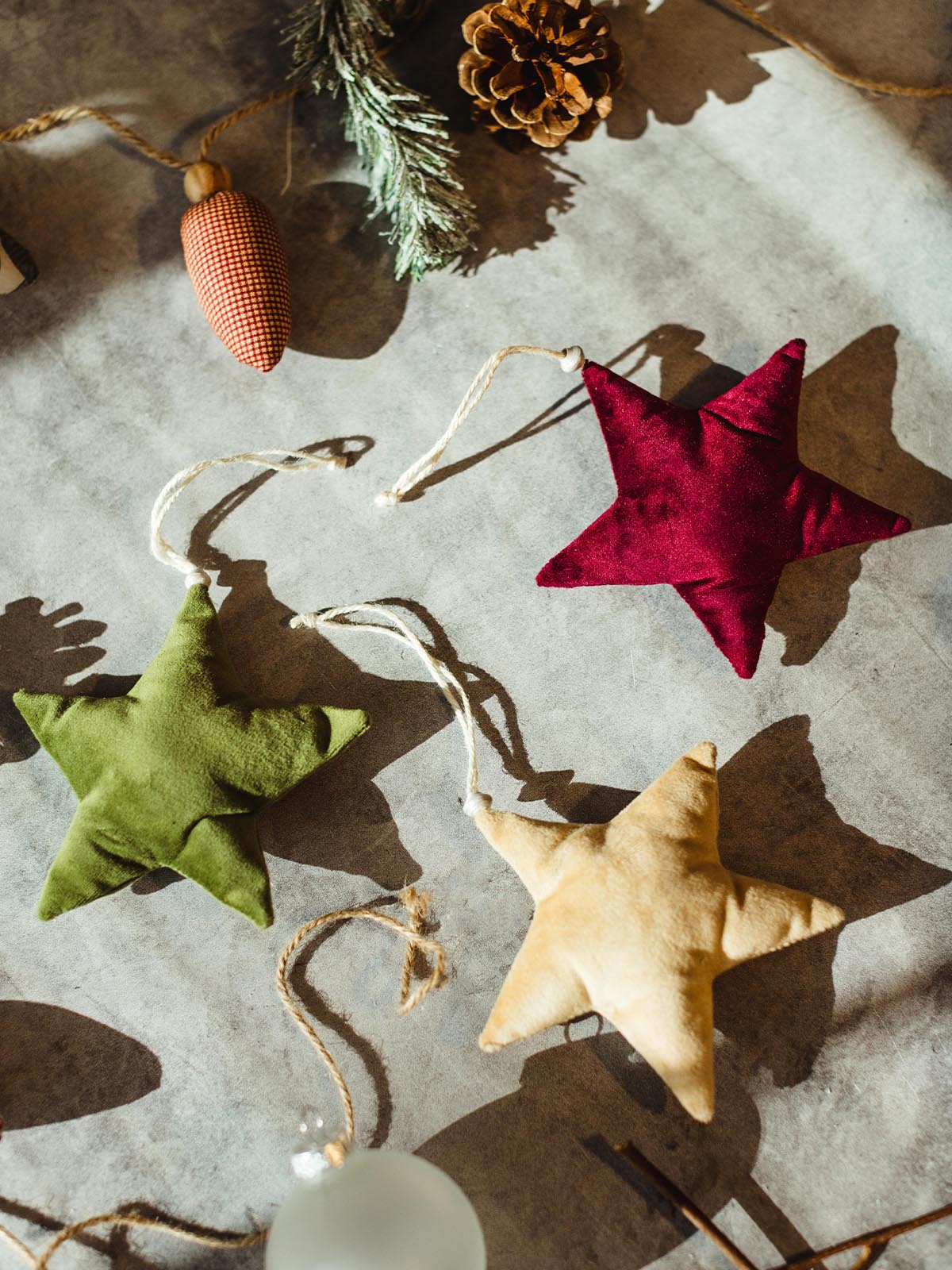 Velvet Star Ornaments