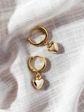 Kaila Gold Heart Hoop Earrings