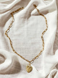 Rae Gold Paperclip Necklace with Heart Pendant