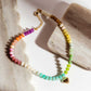 Rosalie Jade Beaded Necklace with Heart Pendant