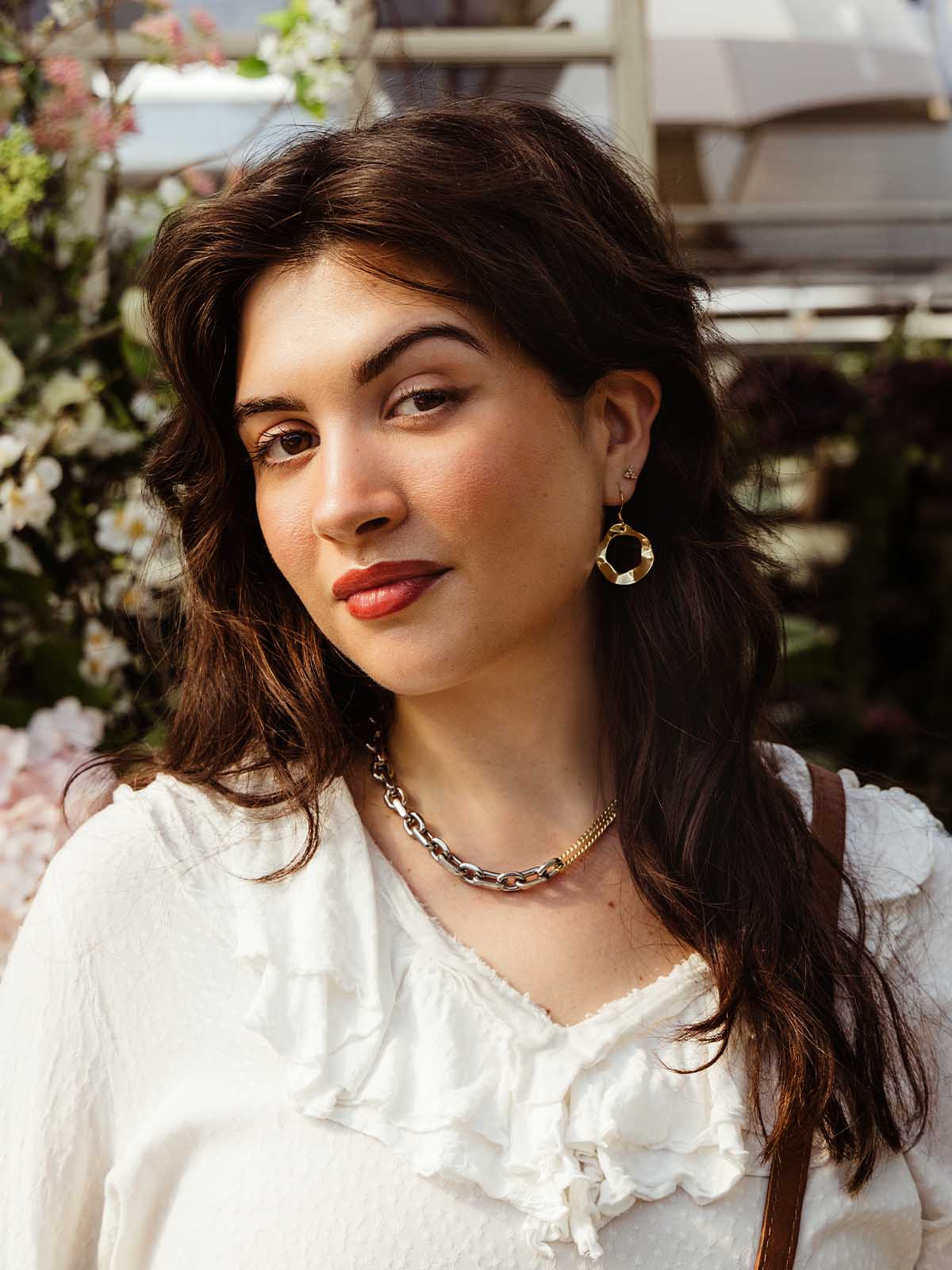 Solange Hammered Gold Circle Earrings