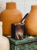 Horn Salt Well with Spoon