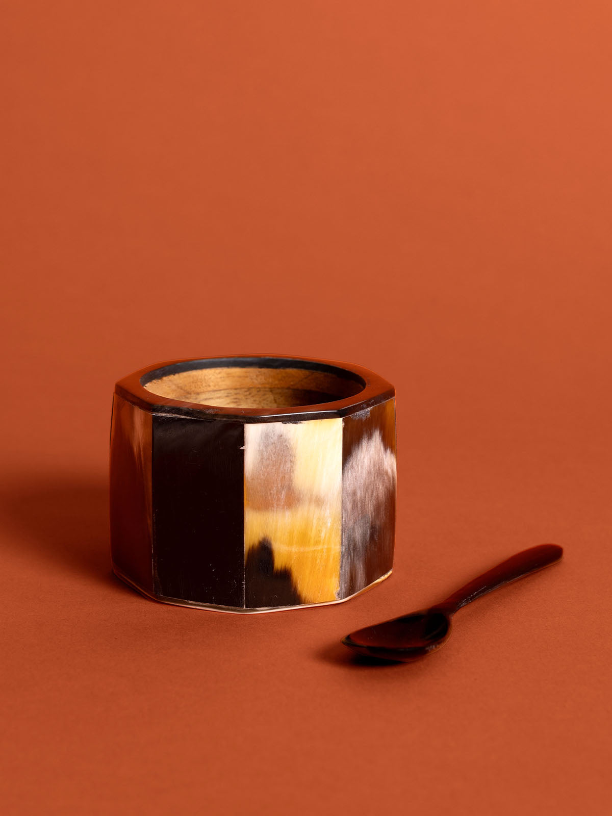 Horn Salt Well with Spoon