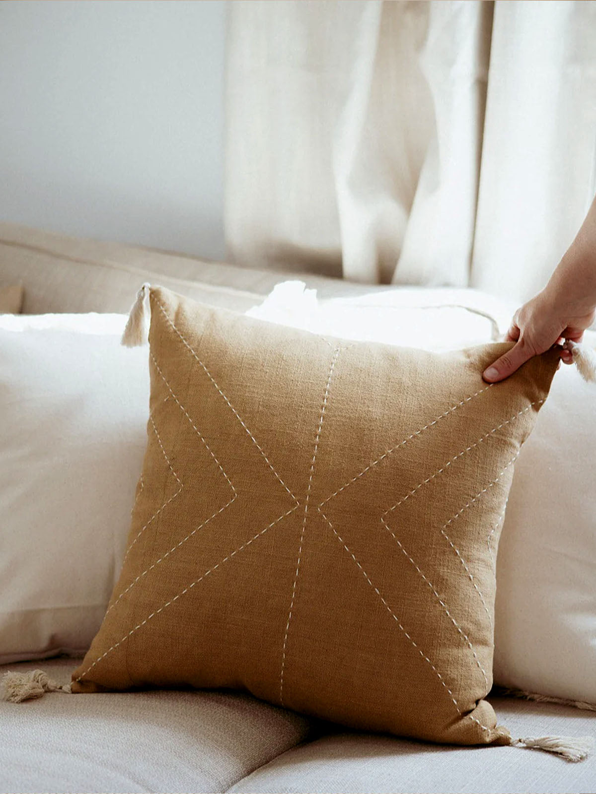 Kantha Throw Pillow Cover