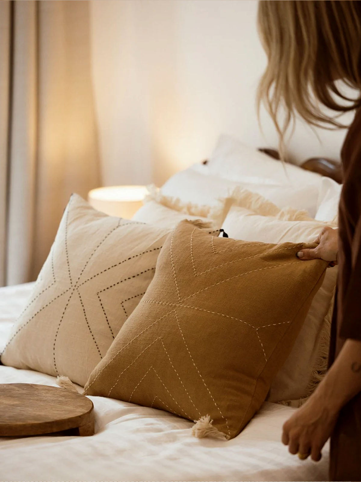 Kantha Throw Pillow Cover