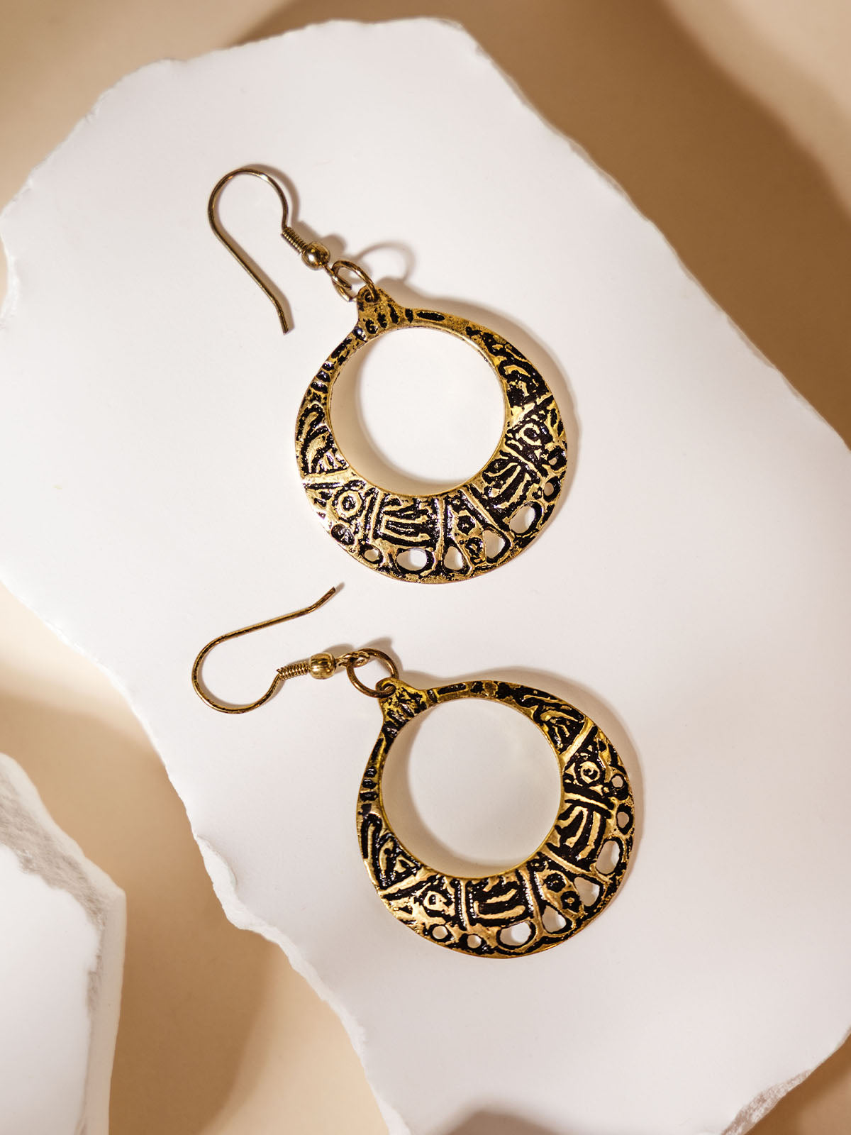 Mumtaz Oval Brass Earrings