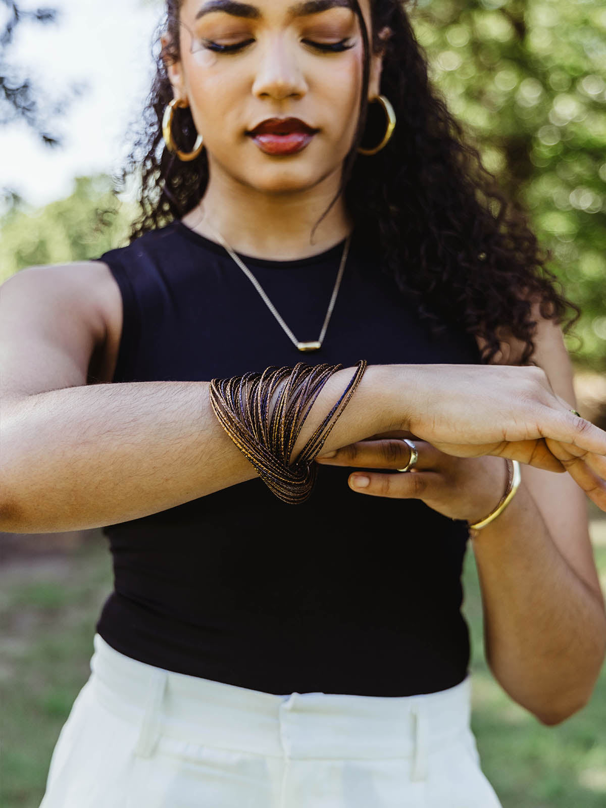 Bold & Beautiful in Bronze- Brass Bangle Bracelet
