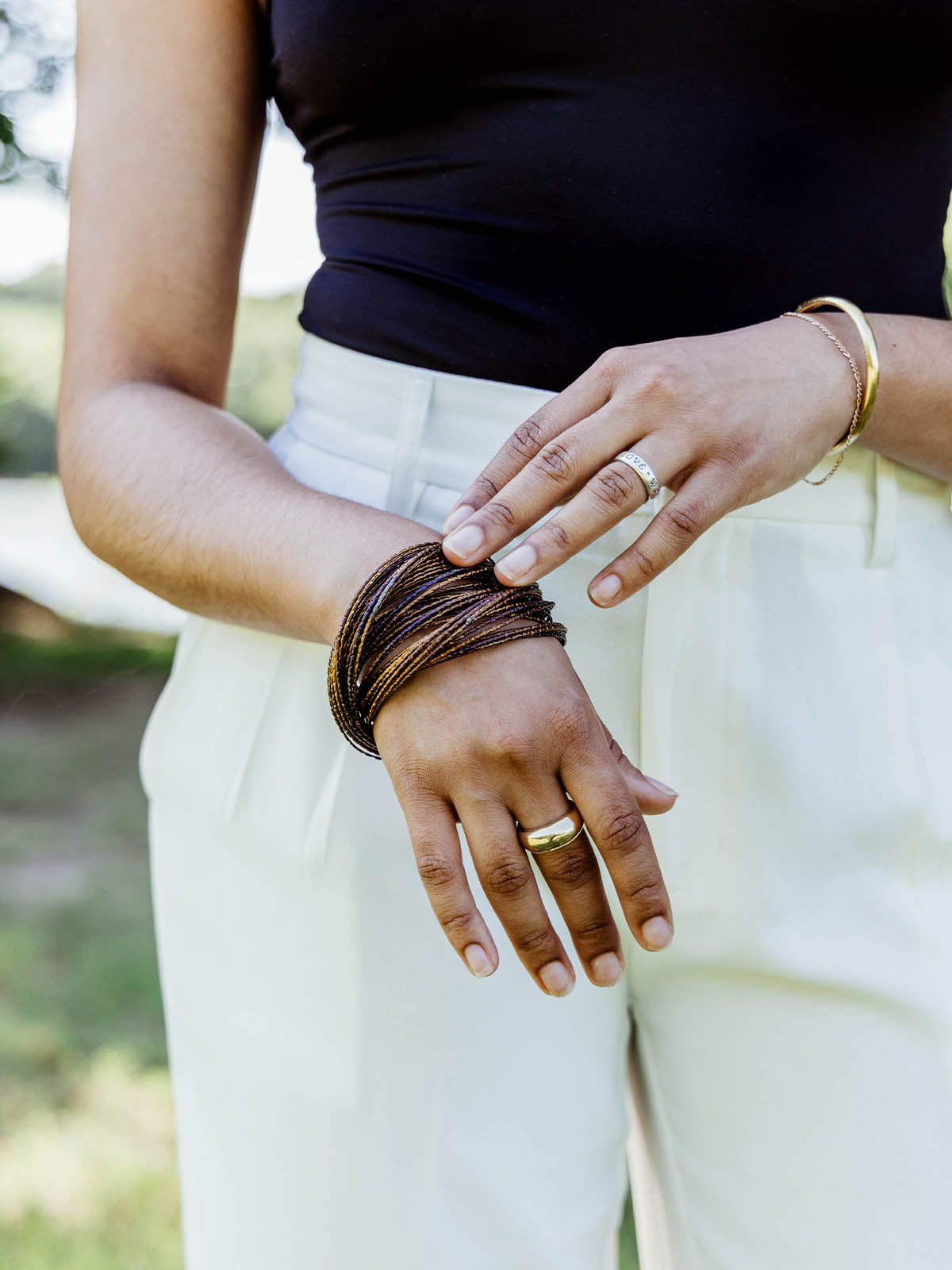 Bold & Beautiful in Bronze- Brass Bangle Bracelet