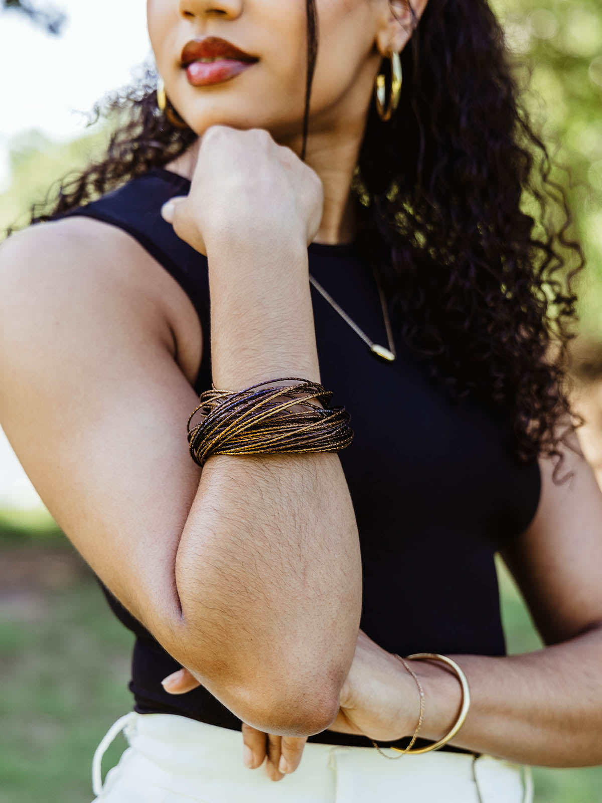 Bold & Beautiful in Bronze- Brass Bangle Bracelet