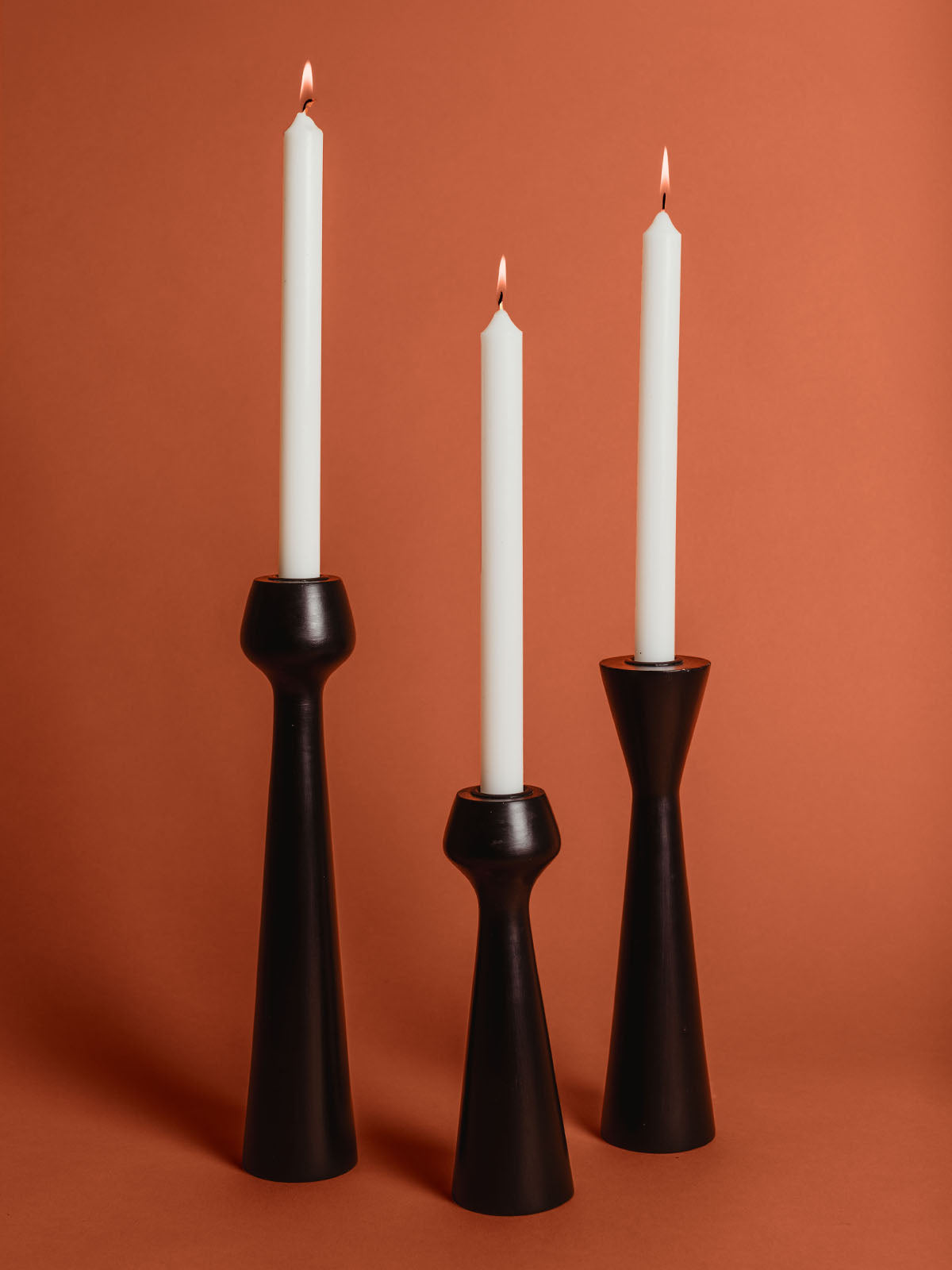 Katiera Wooden Candle Holder Set