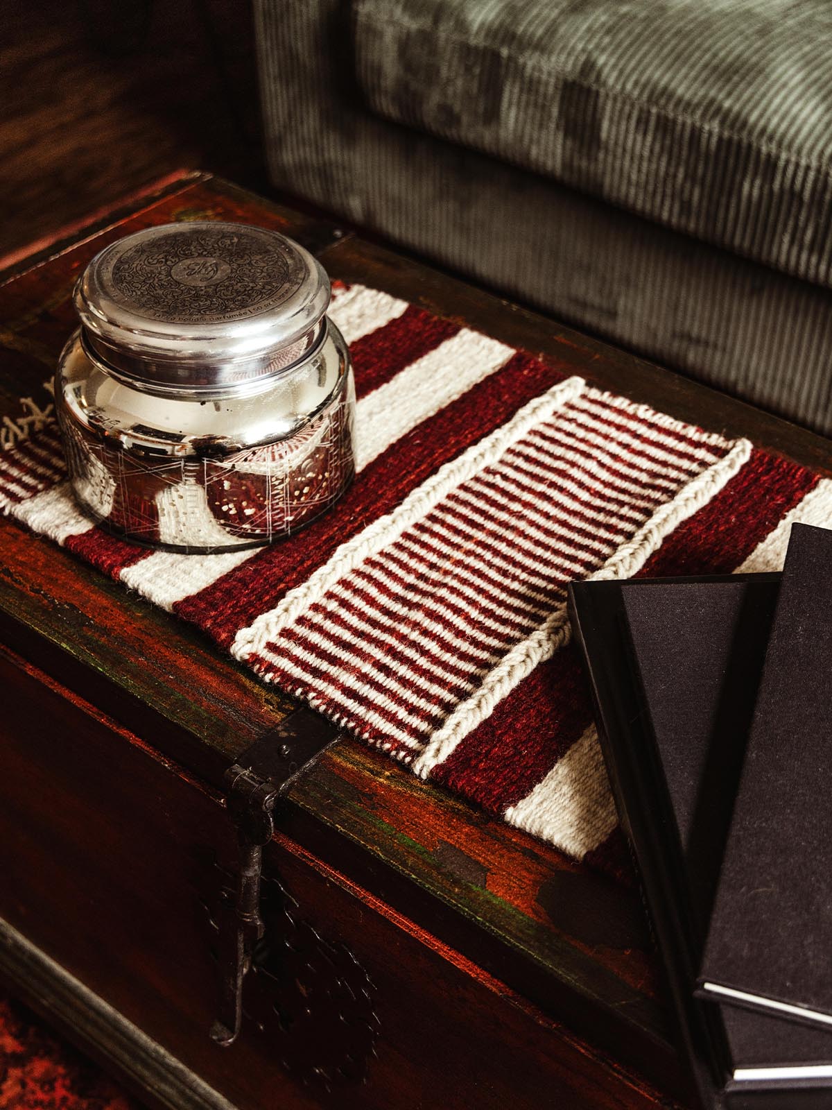 Red Woven Table Runner