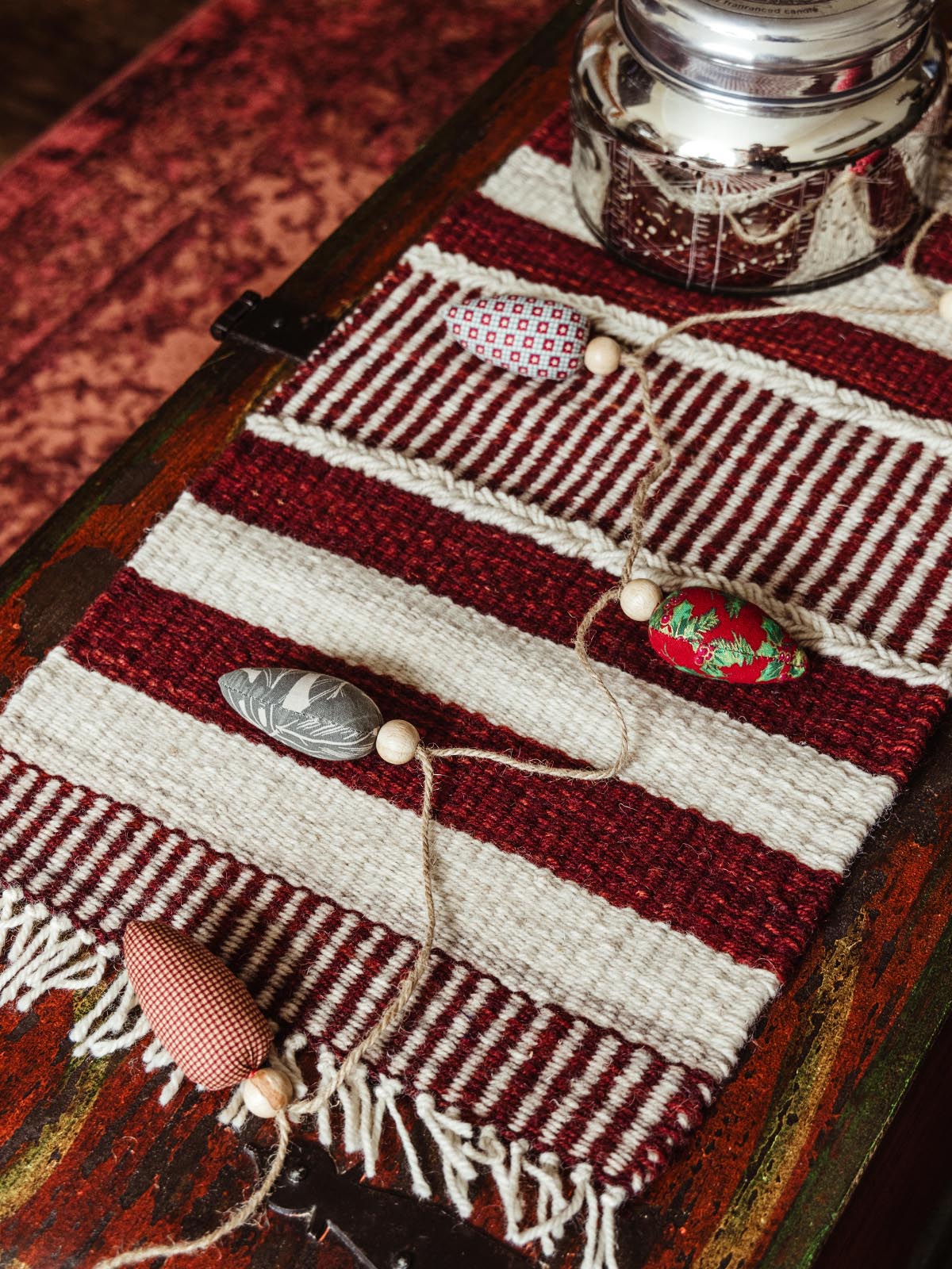 Red Woven Table Runner