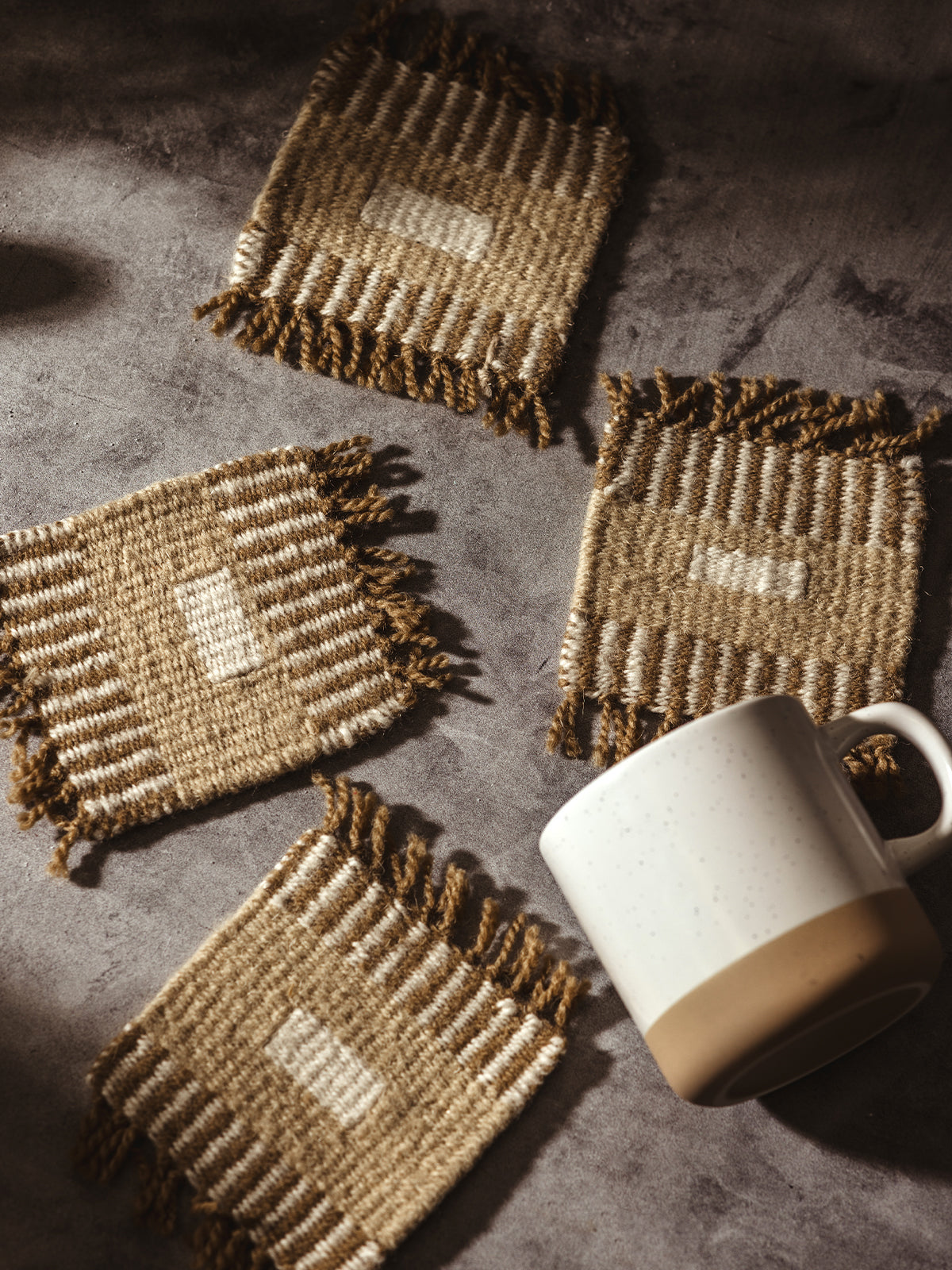 Woven Wool Coasters (Set of 4)