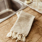 Gray Cotton Hand Towel with Fringe