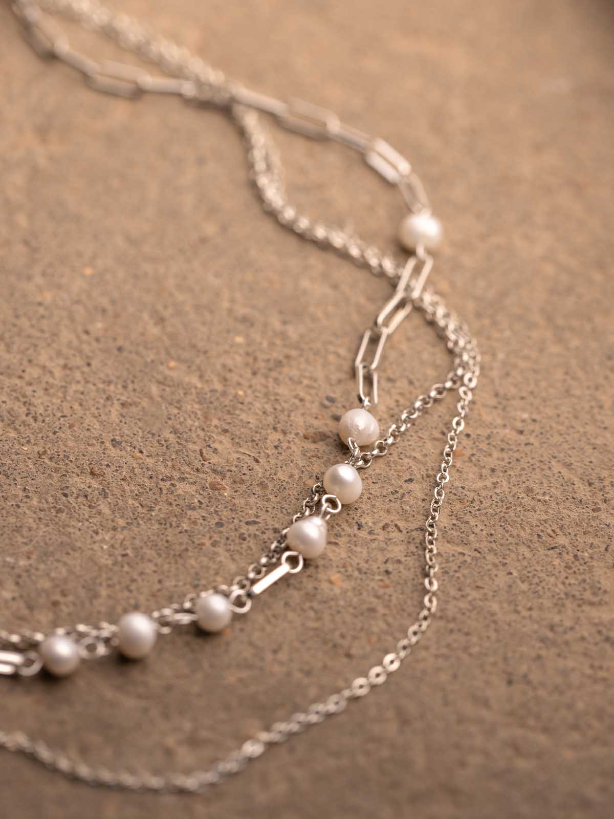 Coquette Silver Layered Necklace Set (Interchangeable)