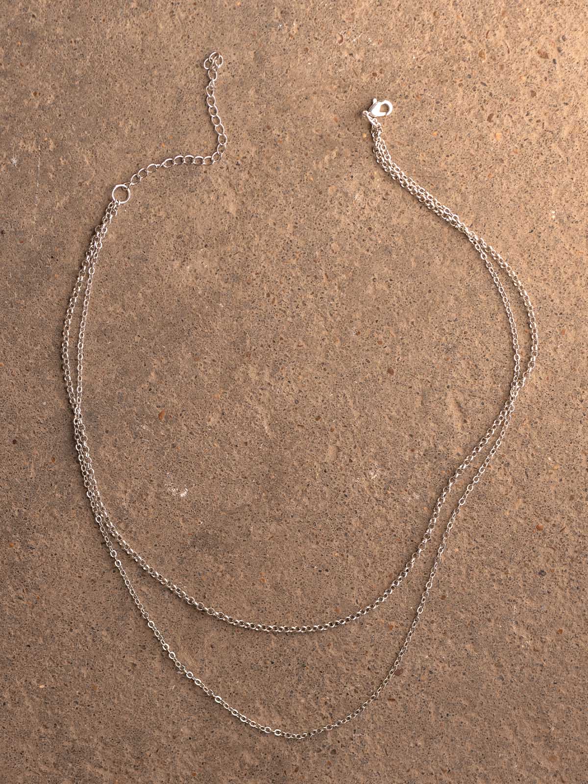 Coquette Silver Layered Necklace Set (Interchangeable)